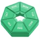 Органайзер для таблеток на 7 дней, 7 Side Pill box, MEMOSAN, темно-зеленый
