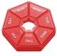 Органайзер для таблеток на 7 днів, 7 Side Pill box, MEMOSAN, червоний
