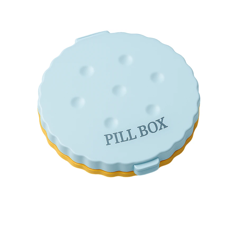 Органайзер для таблеток у формі печива, Cookie Shaped Pill Box, MEMOSAN, синій: ціни та характеристики