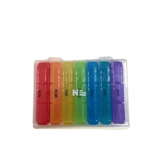 Органайзер для таблеток, MEMOSAN, Plastic Bulk Medicine Box Storage, для зберігання великих обсягів, різнобарвний