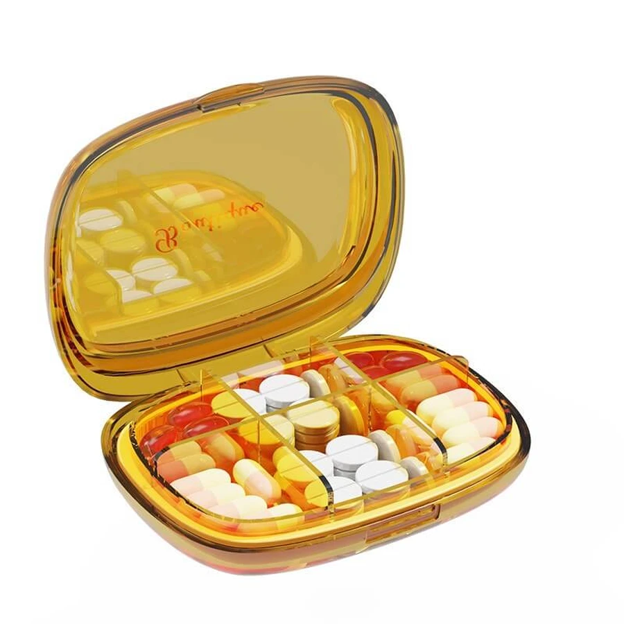 Органайзер для таблеток, Portable Transparent Pill Box, MEMOSAN, помаранчевий: ціни та характеристики