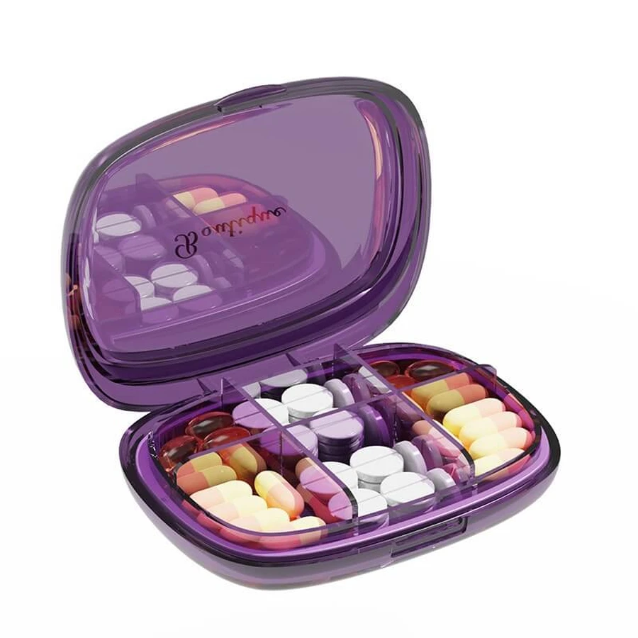 Органайзер для таблеток, Portable Transparent Pill Box, MEMOSAN, фіолетовий: ціни та характеристики