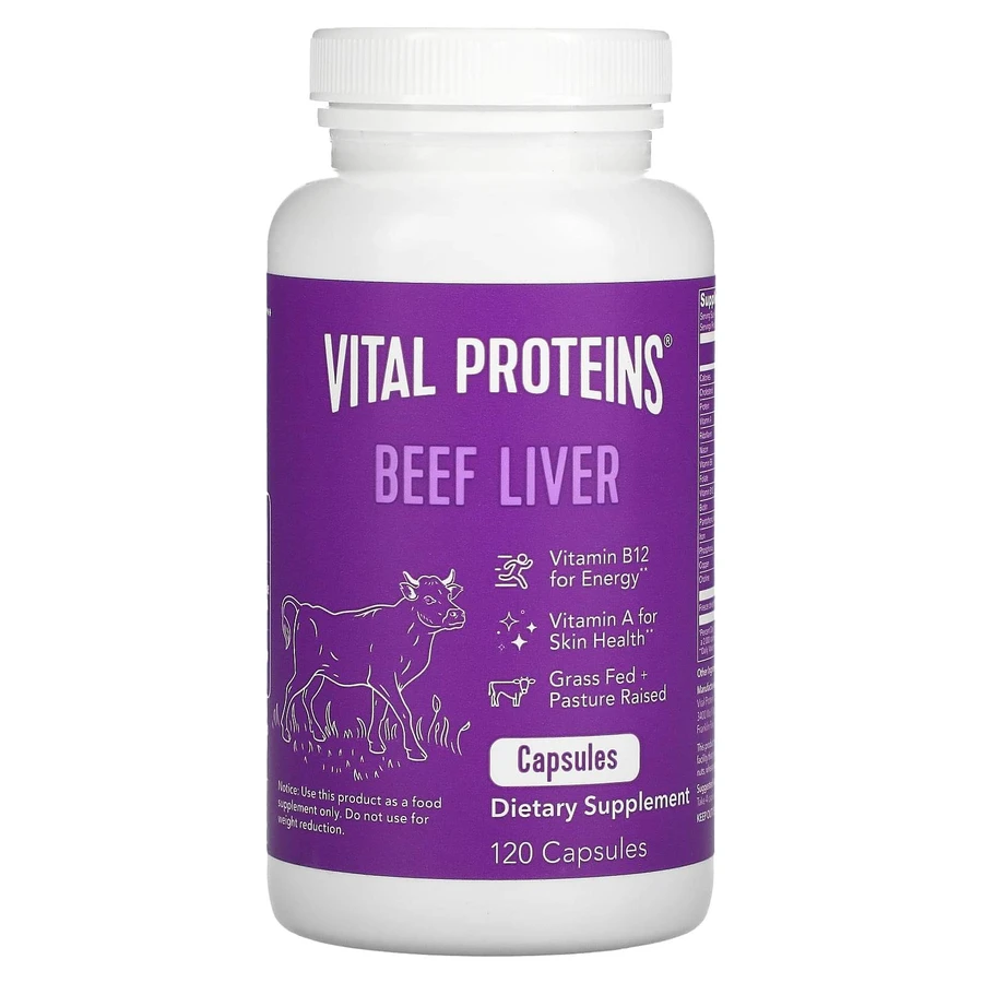 Печень говяжья, Beef Liver, Vital Proteins, 750 мг, 120 капсул: цены и характеристики