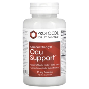 Поддержка здоровья глаз, Ocu Support, Protocol for Life Balance, клиническая сила, 90 растительных капсул