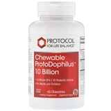 Пробиотик дофилус, ProtoDophilus, Protocol for Life Balance, 10 млрд, 60 жевательных таблеток