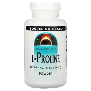 Пролин, L-Proline Powder, Source Naturals, порошок, 113,4 г