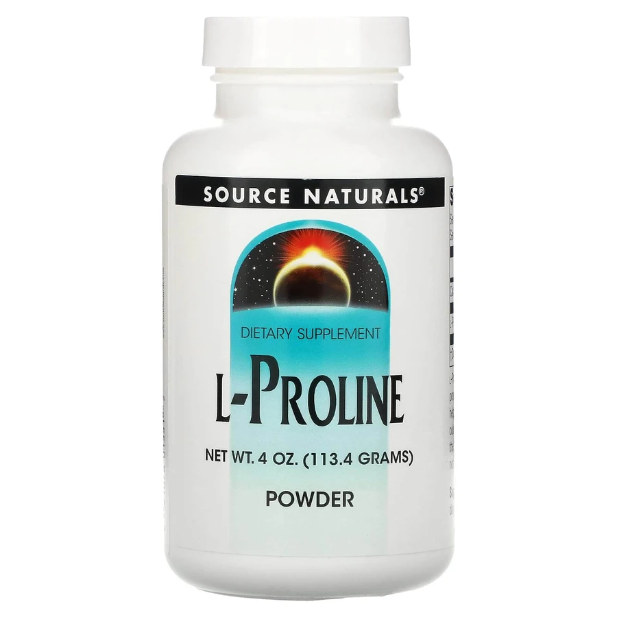 Пролин, L-Proline Powder, Source Naturals, порошок, 113,4 г: цены и характеристики