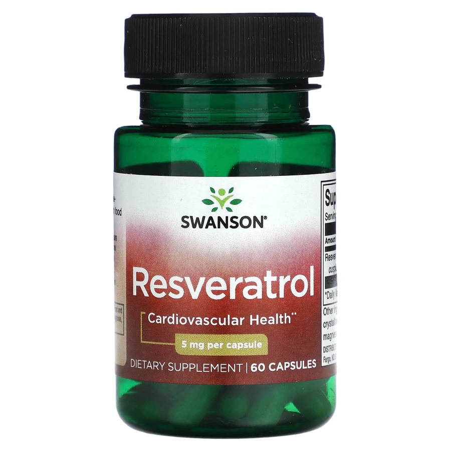 Ресвератрол, Resveratrol, Swanson, 5 мг, 60 капсул: ціни та характеристики
