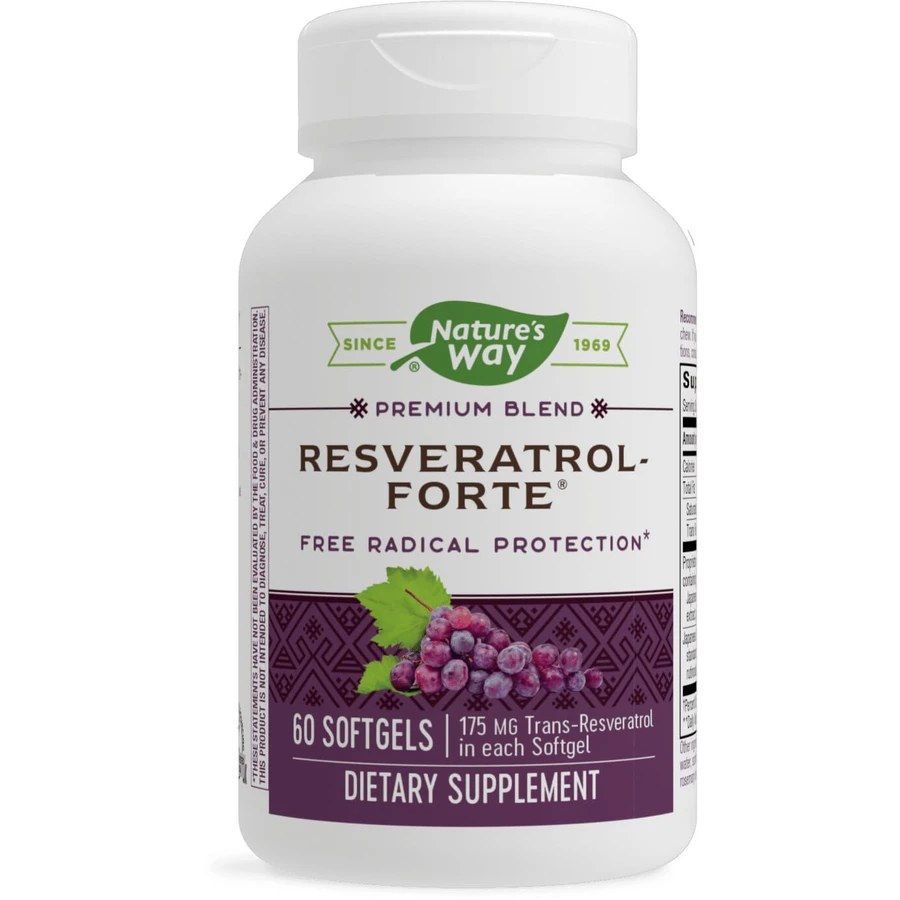 Ресвератрол-Форте, Resveratrol~Forte, Nature's Way, 175 мг, 60 гелевых капсул: цены и характеристики