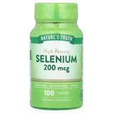 Селен, Selenium, Nature's Truth, висока ефективність, 200 мкг, 100 таблеток