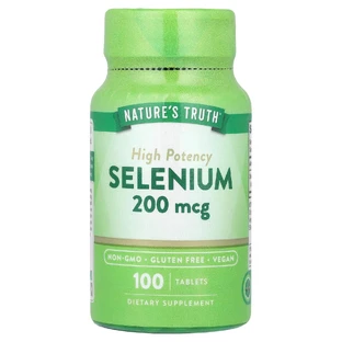 Селен, Selenium, Nature's Truth, высокая эффективность, 200 мкг, 100 таблеток