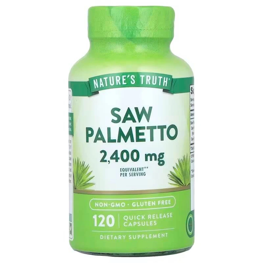 Со Пальметто, Saw Palmeto, Nature's Truth, 2400 мг, 120 капсул быстрого высвобождения (1200 мг на капсулу): цены и характеристики