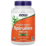 Спирулина, Spirulina, NOW Foods, органическая, сертифицированная, 1000 мг, 240 таблеток