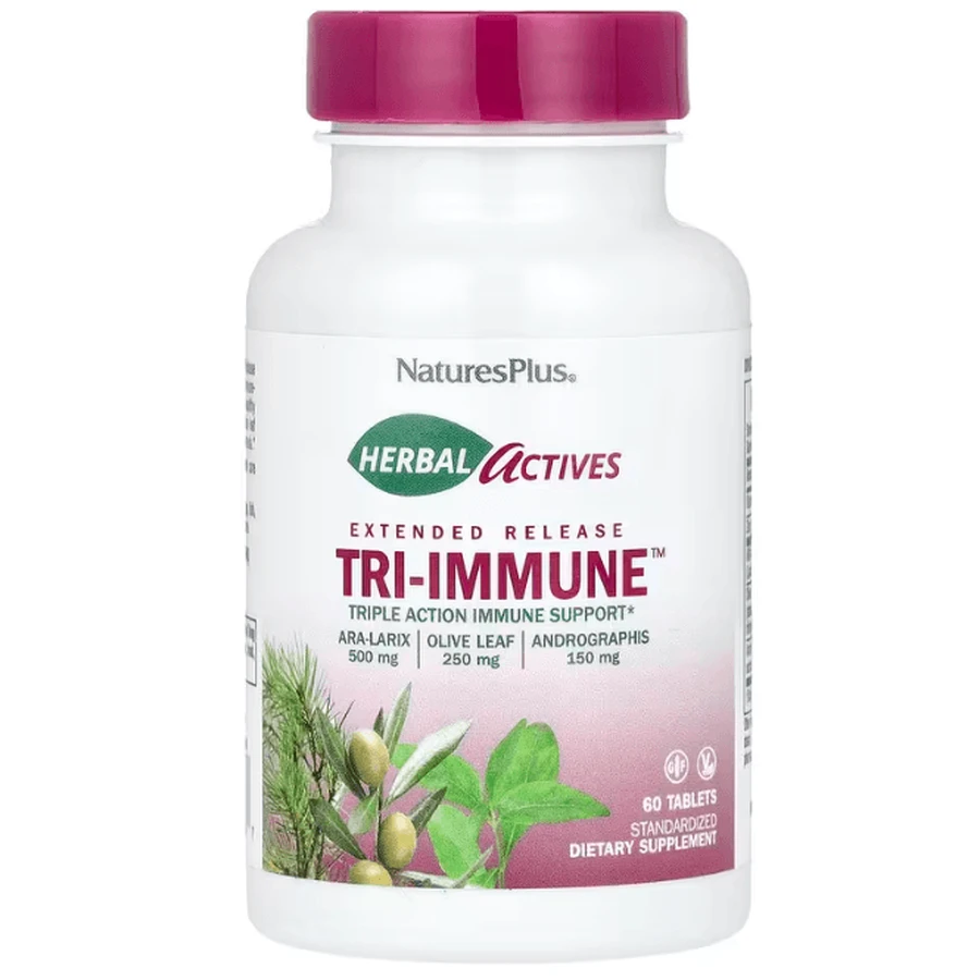 Трав'яний комплекс для імунітету, Tri-Immune, Nature's Plus, Herbal Actives, 60 таблеток тривалого вивільнення: ціни та характеристики