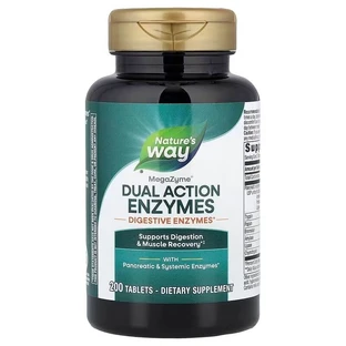 Ферменти для м'язів та травлення, Mega-Zyme, Systemic Enzymes, Nature's Way, подвійної дії, 200 таблеток.