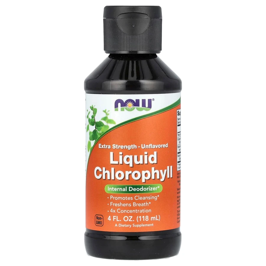 Хлорофилл жидкий, Liquid Chlorophyll, NOW Foods, экстра-сила, без ароматизаторов, 118 мл: цены и характеристики