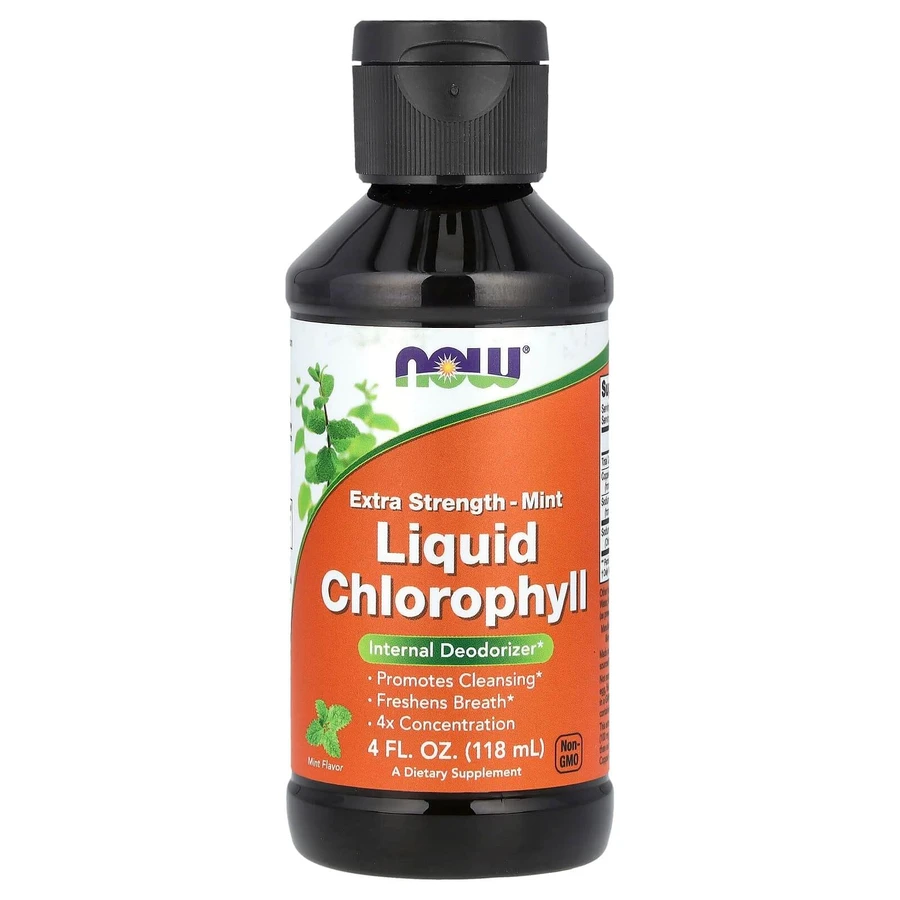 Хлорофіл рідкий, Liquid Chlorophyll, NOW Foods, екстра-сила, смак м'яти, 118 мл: ціни та характеристики