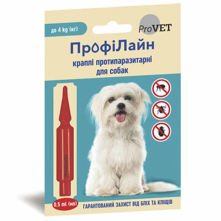 ProVET (ПроВет) Профилайн Капли противопаразитаные на холку для собак, до 4 кг: цены и характеристики