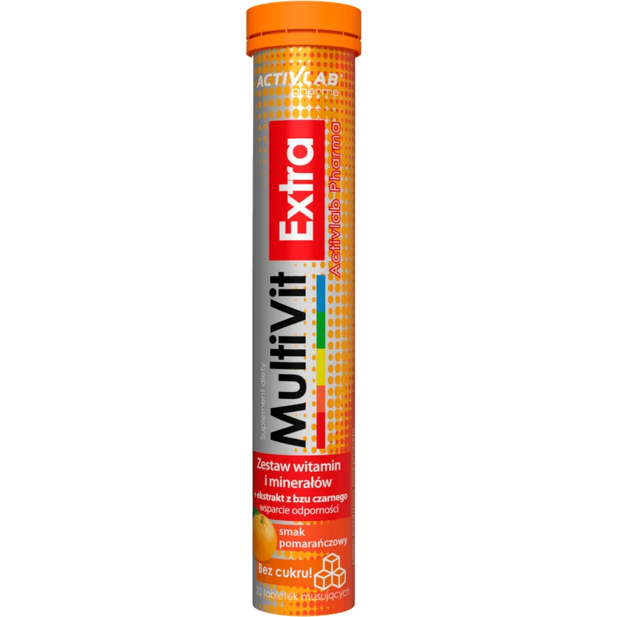 Мультивіт Екстра Activlab Pharma MultiVit Extra зі смаком апельсина, 20 шипучих таблеток: ціни та характеристики