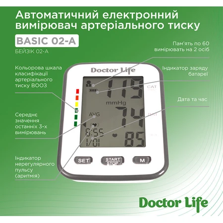 Тонометр Doctor Life Basic 02-А с адаптером: цены и характеристики