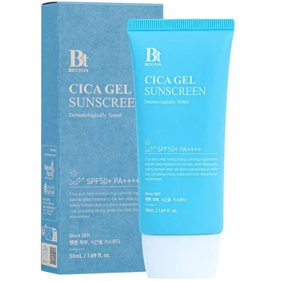 Крем-сироватка для обличчя Benton CICA Gel Sunscreen Serum SPF50+/ PA++++ зволожувальна, сонцезахисна, з центелою, 50 мл: ціни та характеристики