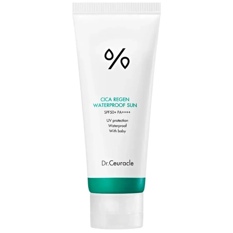 Сонцезахисний крем для обличчя та тіла Dr.Ceuracle Cica Regen Waterproof Sun SPF50+ PA++++, водостійкий, з центелою азіатською, 100 мл: ціни та характеристики