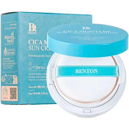 Солнцезащитный кушон Benton Cica Moisture Sun Cream Cushion SPF50 PA++++ с центелой, 15 г: цены и характеристики