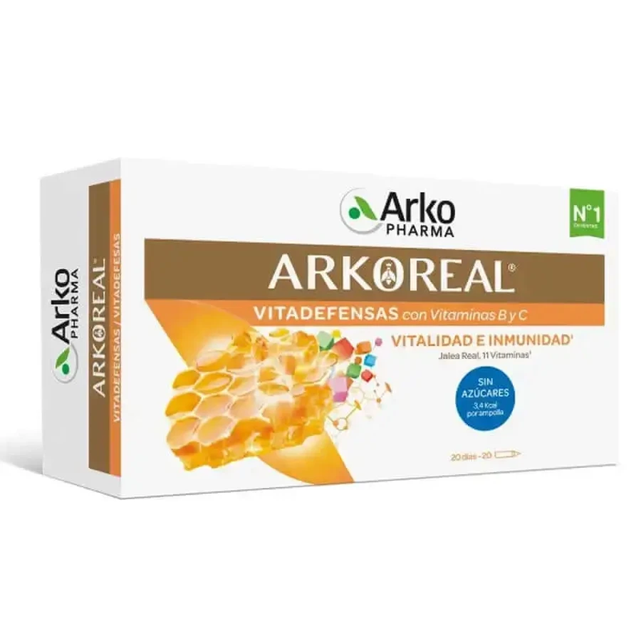 Arkoreal Royal Jelly 1000mg Вітамінне королівське желе без цукру 20 ампул по 15 мл: ціни та характеристики