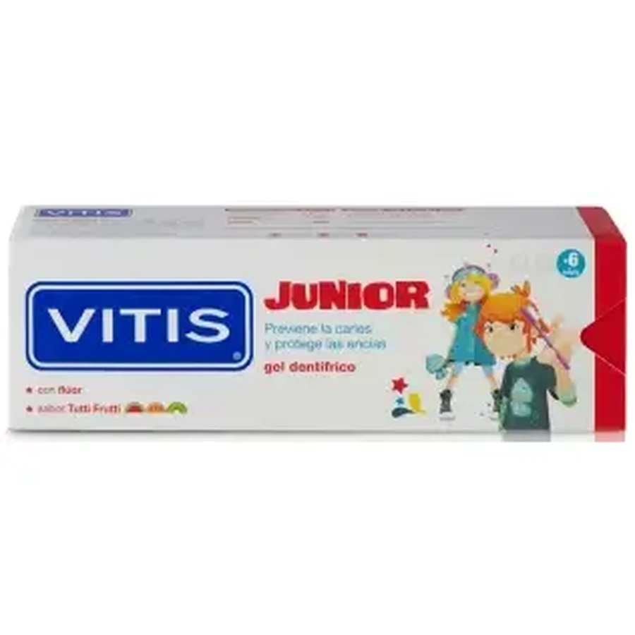 Vitis Junior Зубна паста-гель Tutti Fruti зі смаком фруктів, 75 мл: ціни та характеристики