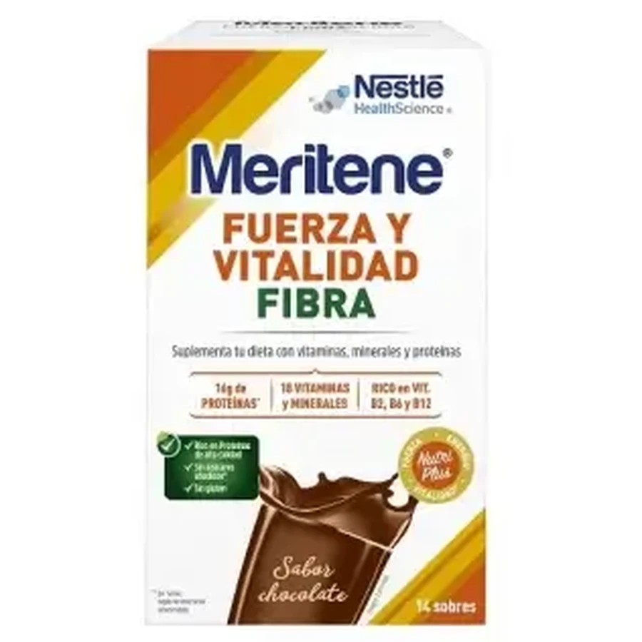 Meritene Strength & Vitality FIBRE Chocolate 14 конвертов: цены и характеристики