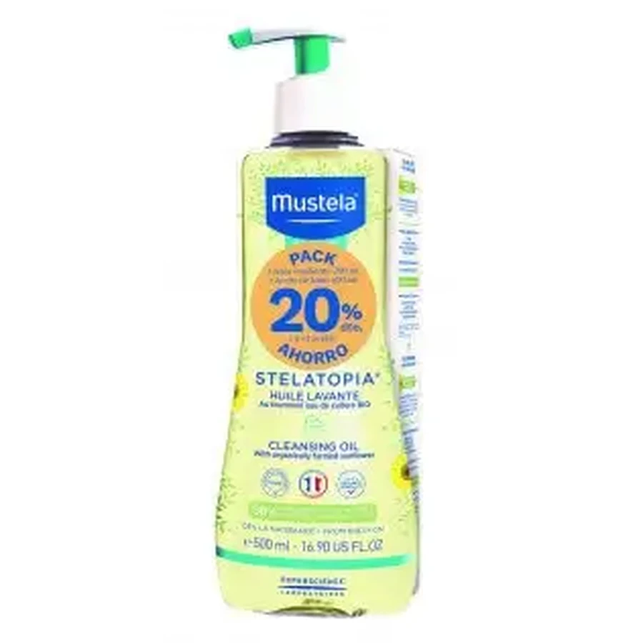 Mustela PACK Stelatopia Масло для умывания 500 мл + смягчающий крем 40 мл: цены и характеристики