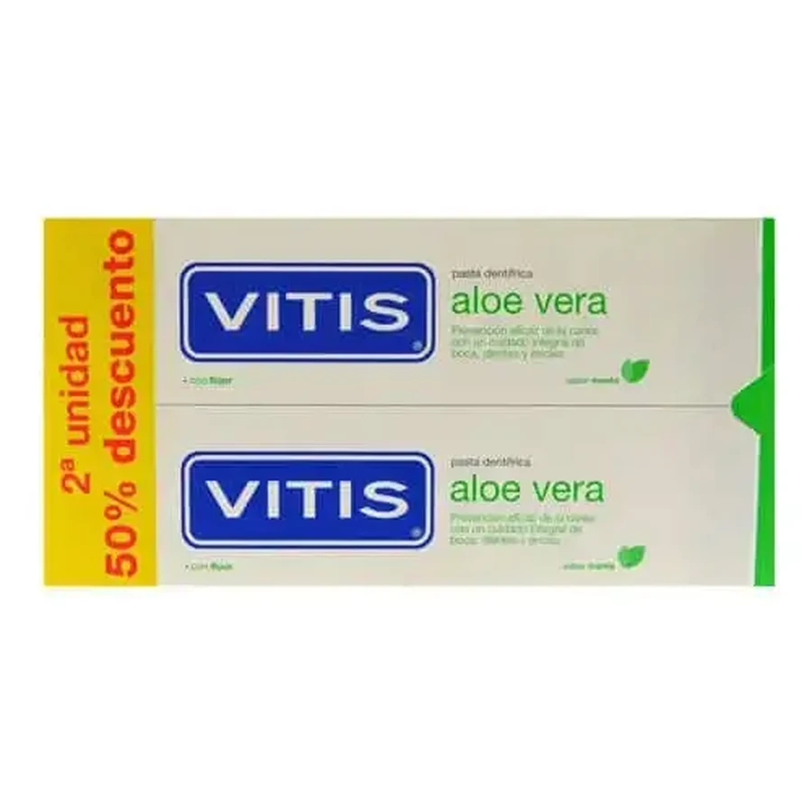 Vitis DUPLO Зубная паста Алоэ Вера со вкусом мяты, 2 x 150 мл: цены и характеристики