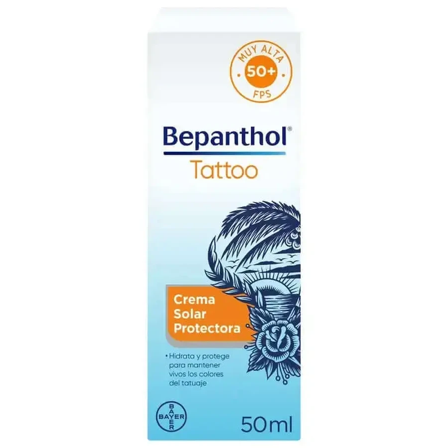 Сонцезахисний крем для татуювання Bepanthol SPF 50+ 50 мл: ціни та характеристики