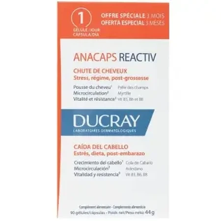 Ducray Anacaps Reactiv Seasonal Hair and Nails Hair Loss 3x30 caps: цены и характеристики