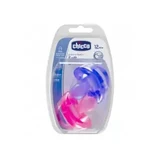 М'яка силіконова соска Chicco 12м 2 штуки для дівчинки