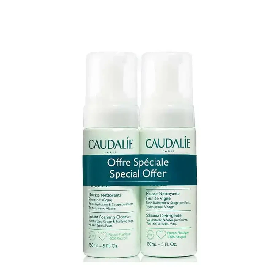 Caudalie DUPLO Vinoclean Очищуюча пінка для вмивання 2X150мл: ціни та характеристики