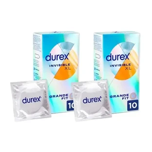 Durex Invisible Xl Ultra Thin, 10 презервативов размера Xl, 2 упаковки