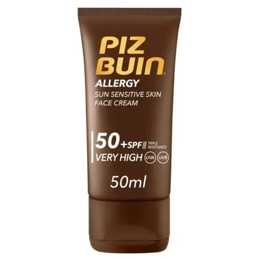 Piz Buin Антиалергенний сонцезахисний крем для обличчя SPF 50 для чутливої шкіри 50 мл: ціни та характеристики
