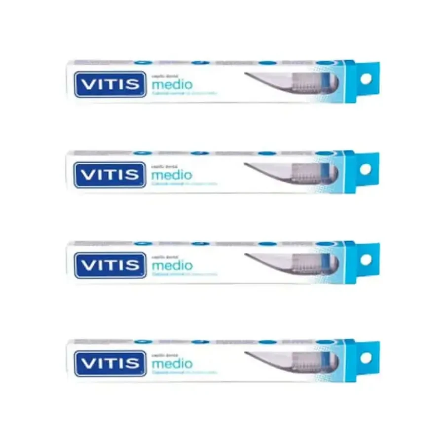 Упаковка из 4 зубных щеток VITIS Medium для ежедневного использования: цены и характеристики