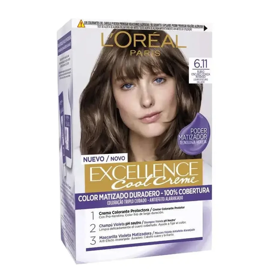 L'Oréal Paris Excellence Creme Permanent Hair Color - Оттенок 6.11 Темно-серый блондин: цены и характеристики