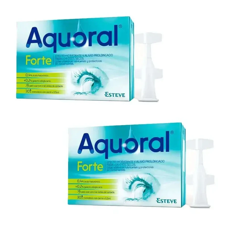 Смазывающие глазные капли Aquoral Pack Forte, 2 x 30 однодозовых упаковок: цены и характеристики
