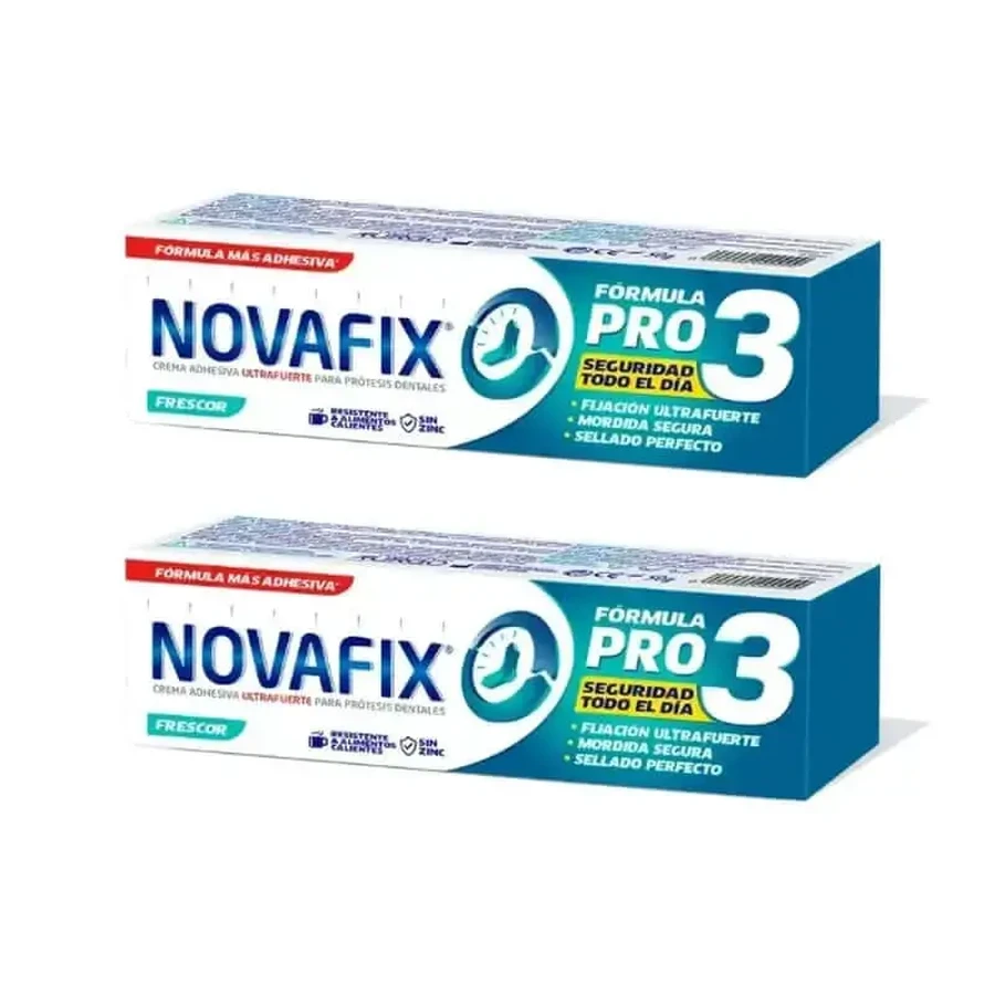 Novafix Pro 3 Свіжість Адгезивний крем для зубних протезів Duplo, 2 х 50 г: ціни та характеристики