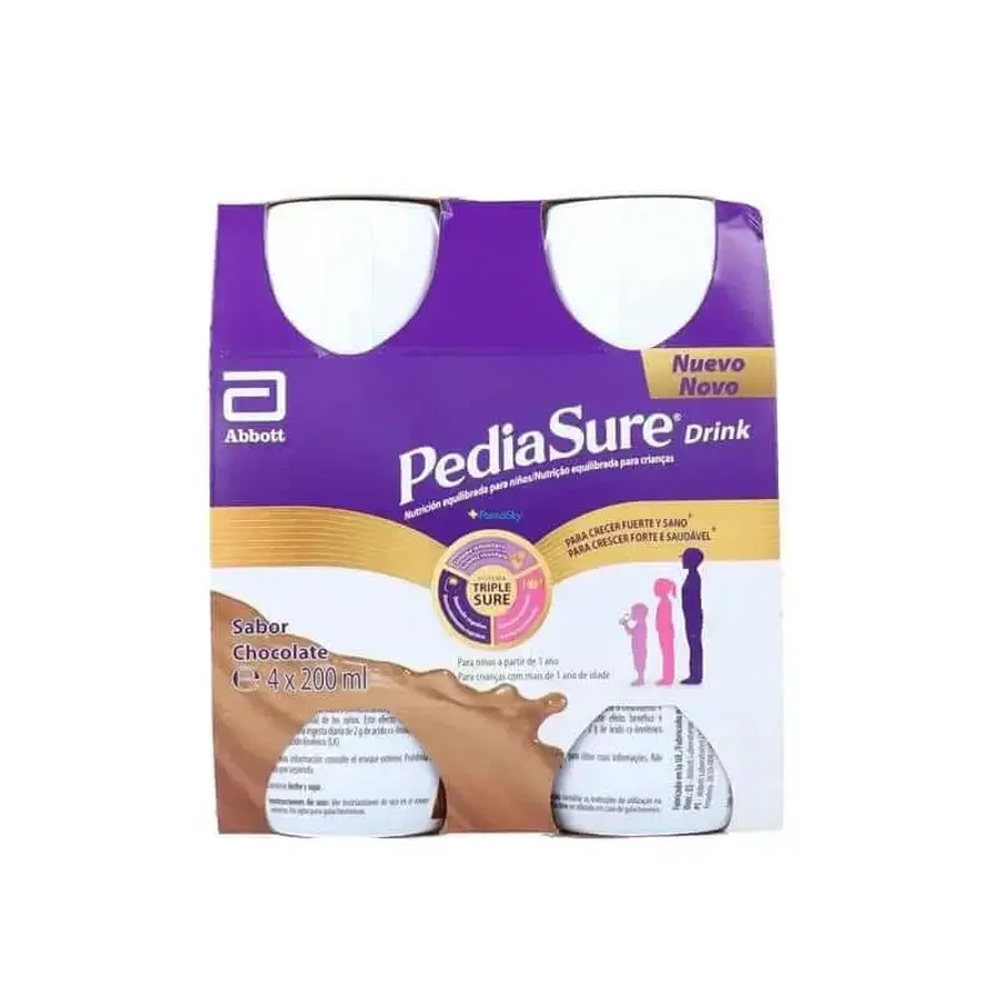 Pediasure Drink Напій шоколадний дитячий, 4 пляшки по 220 мл: ціни та характеристики