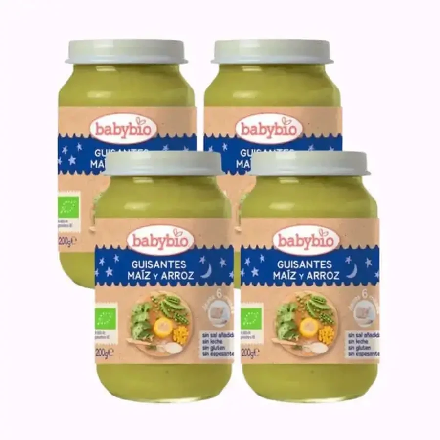 Babybio Спокойной ночи Горох-Кукуруза-Рис, упаковка 4 х 200 грамм: цены и характеристики