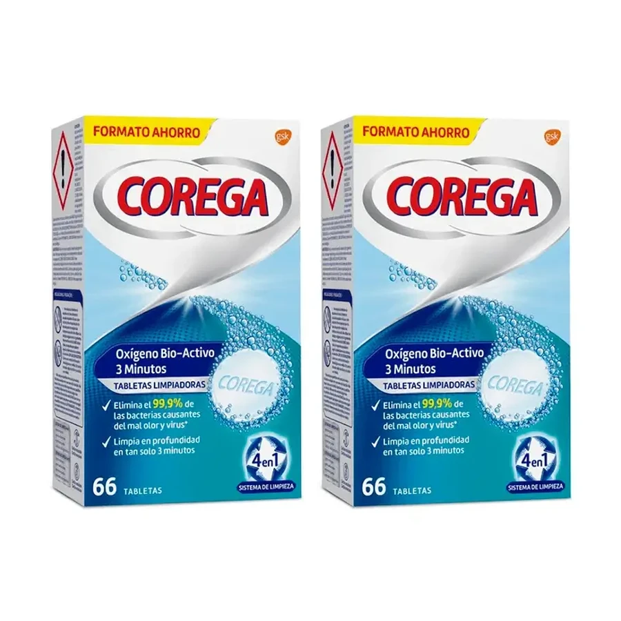 Corega Duplo 3 Minute Denture Cleaning, 2 x 66 таблеток: цены и характеристики
