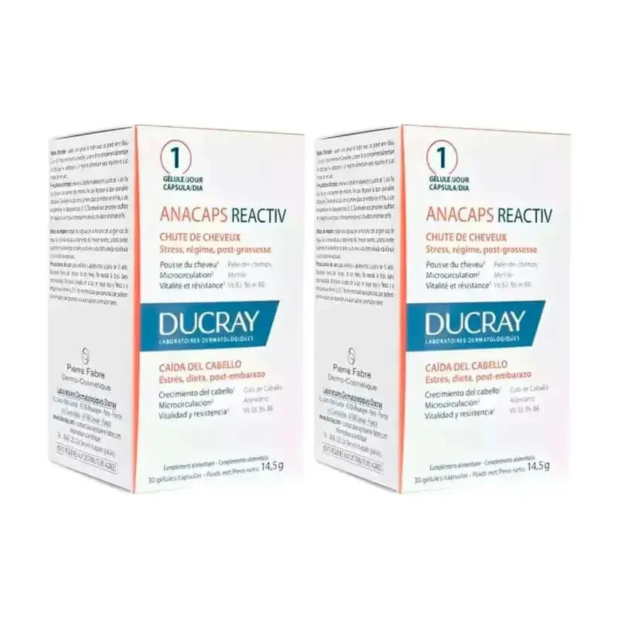 Ducray Anacaps Reactiv, упаковка 2 x 30 капсул: цены и характеристики