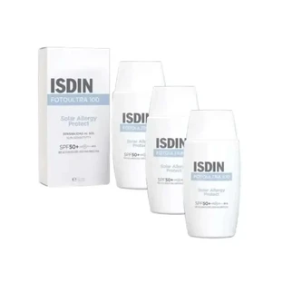 Isdin Fotoultra 100 Sun Fusion Fluid Allergy Spf50+, 3X50 Ml