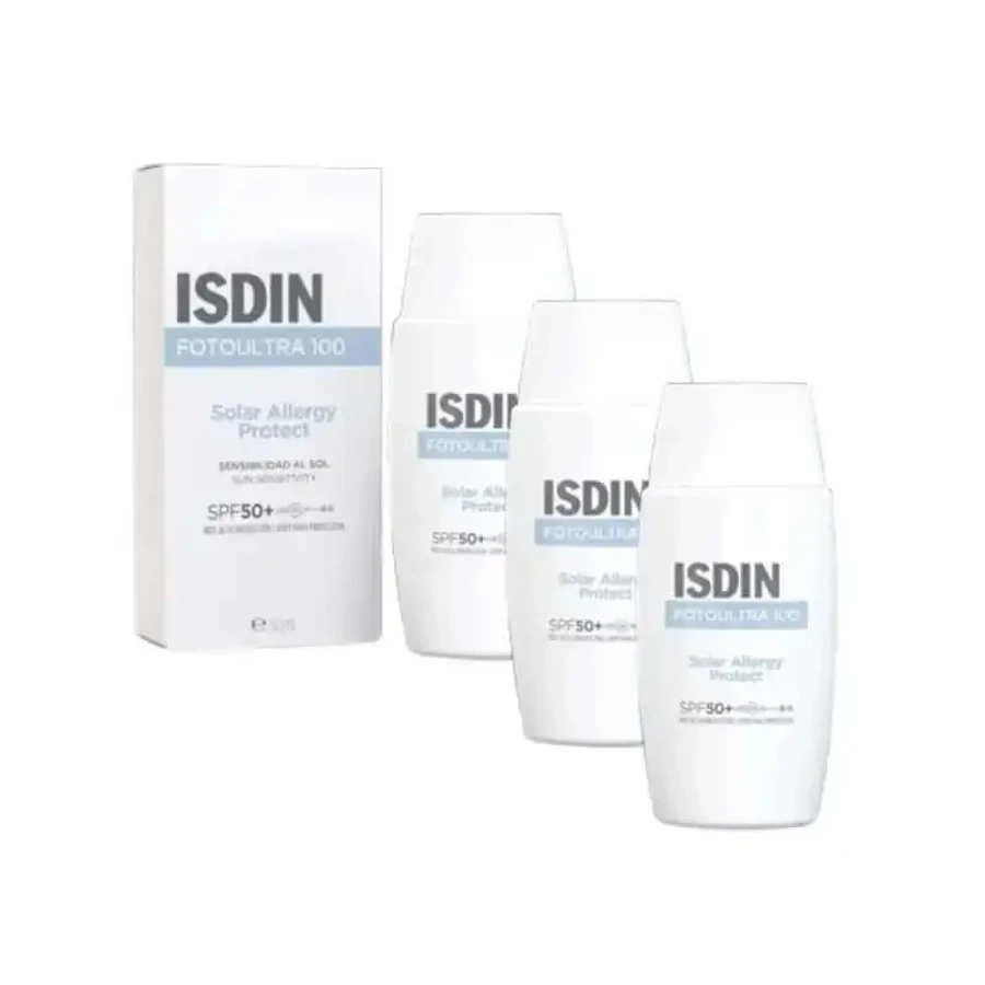 Isdin Fotoultra 100 Sun Fusion Fluid Allergy Spf50+, 3X50 Ml: цены и характеристики