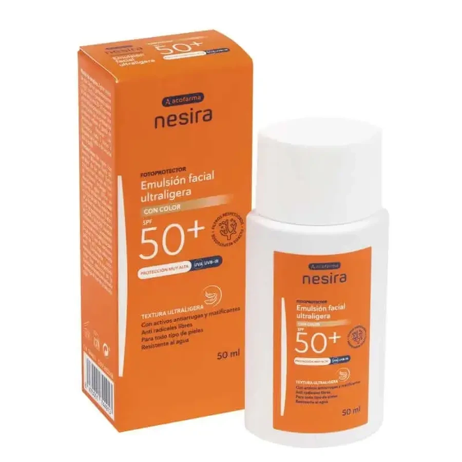 Nesira Ультралегка емульсія для обличчя Spf50+ з кольором, 50 мл: ціни та характеристики