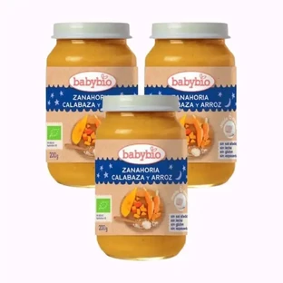 Babybio Goodnight Морковь-Скваша-Рис, упаковка 3 х 200 грамм